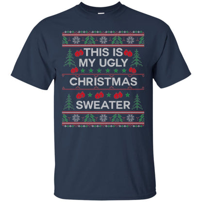 Christmas T-shirt This Is My Ugly Christmas Sweater Navy