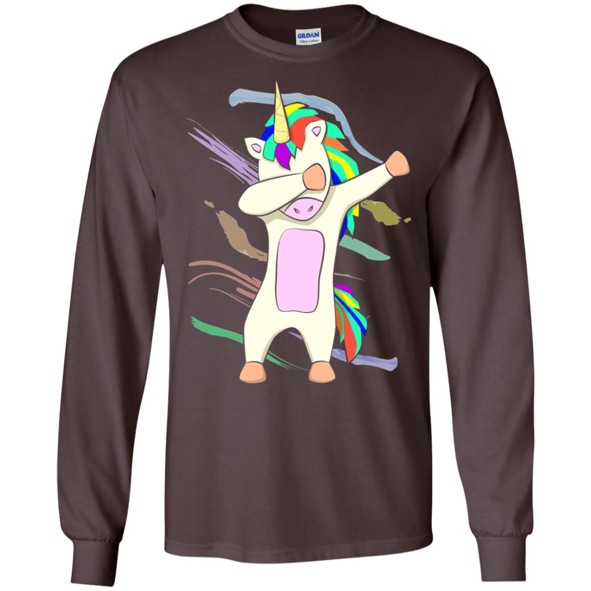 Magical Dabbing Unicorn Funny T-shirt Dark Chocolate