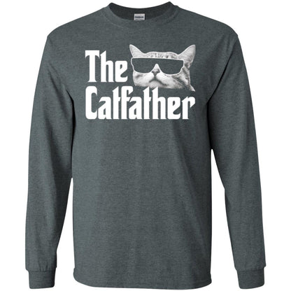 Funny Gift Shirt For Cat Daddy The Catfather T-shirt Dark Heather