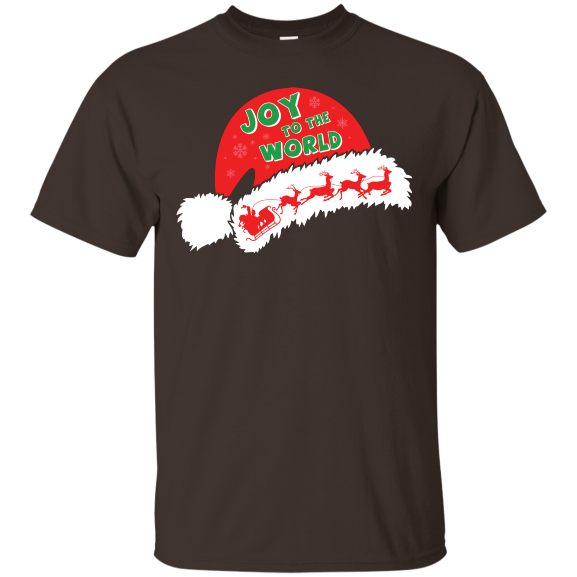 Christmas T-shirt Joy To The World Dark Chocolate