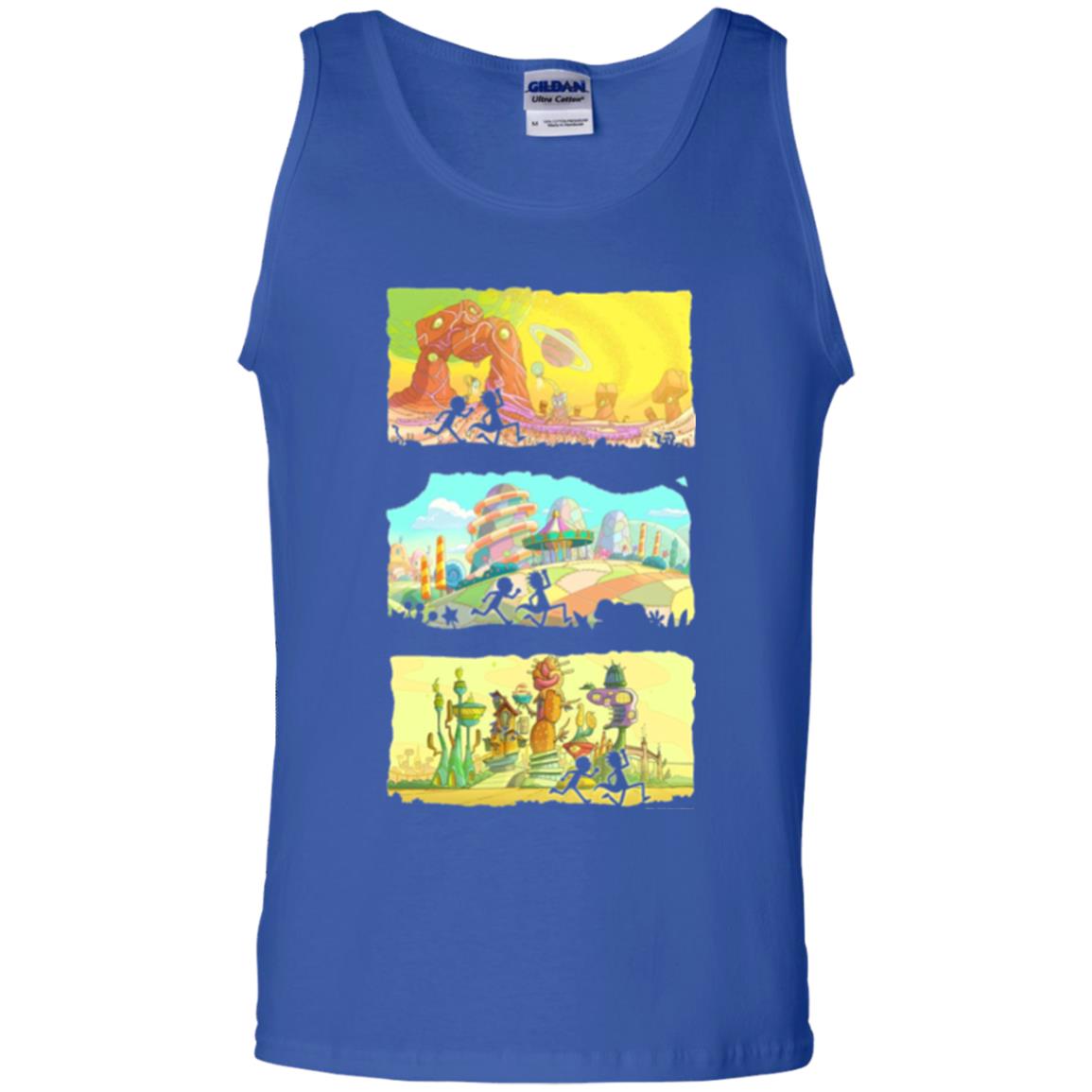 Movie T-shirt Running Silhouettes On Alien Land Royal