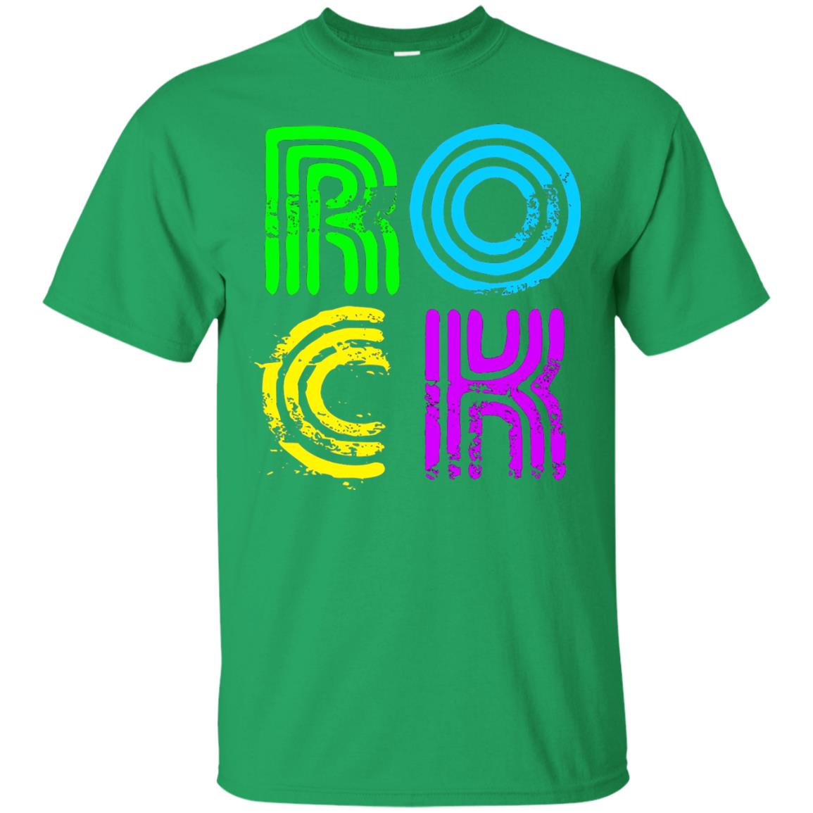 Bright Neon Colours Rock 80_s Retro Theme T-shirt Irish Green