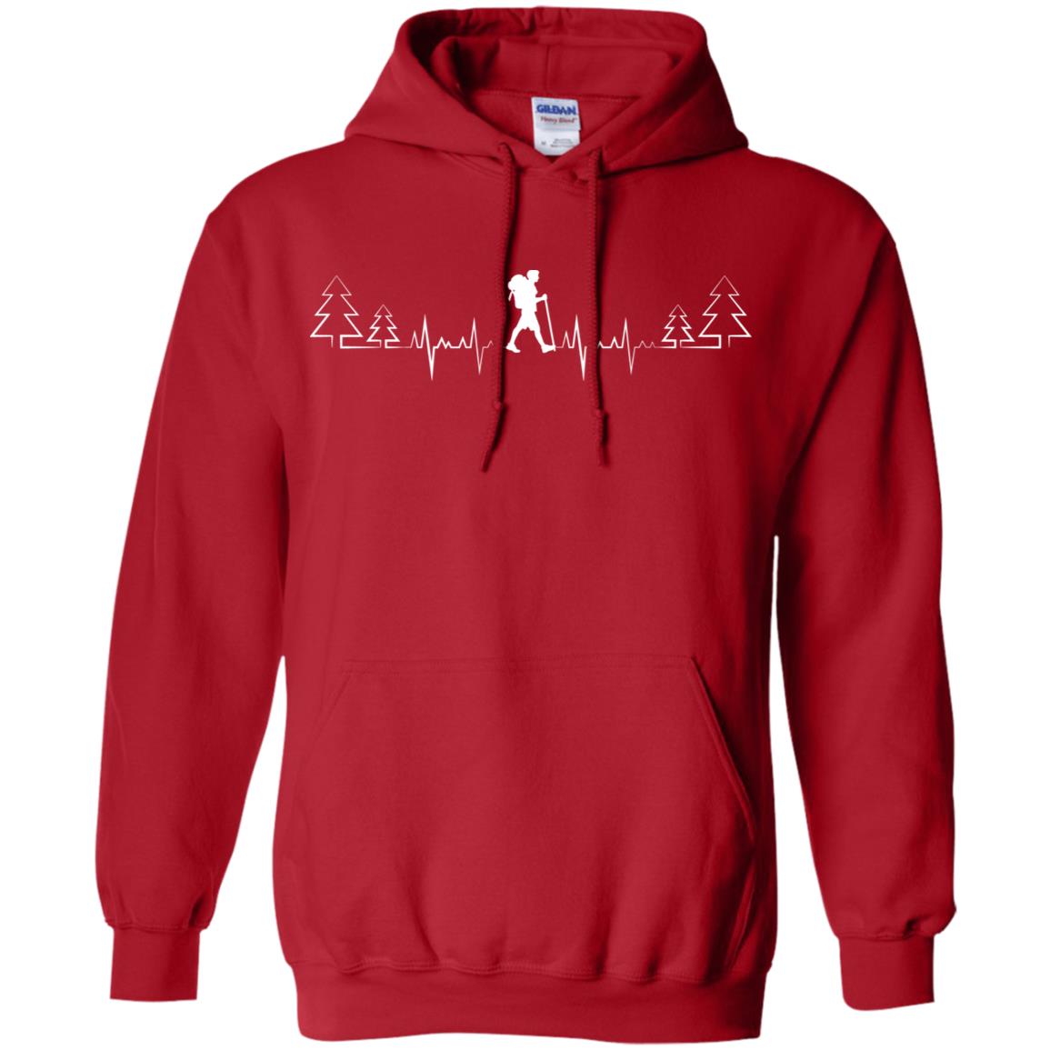 Heart Beat Hiking Lovers Shirt Red