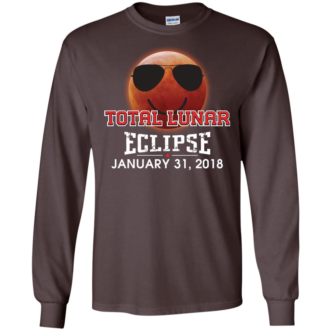 Blood Moon T-shirt Total Lunar Eclipse January 31. 2018 Dark Chocolate