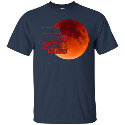 Blood Moon T-shirt Total Lunar Eclipse 1.31.2018 Navy