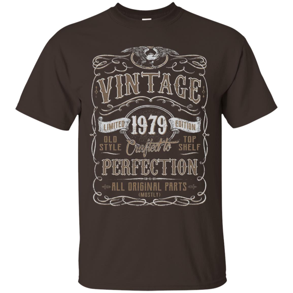 Vintage 1979 Birthday Gift Idea T-shirt Dark Chocolate