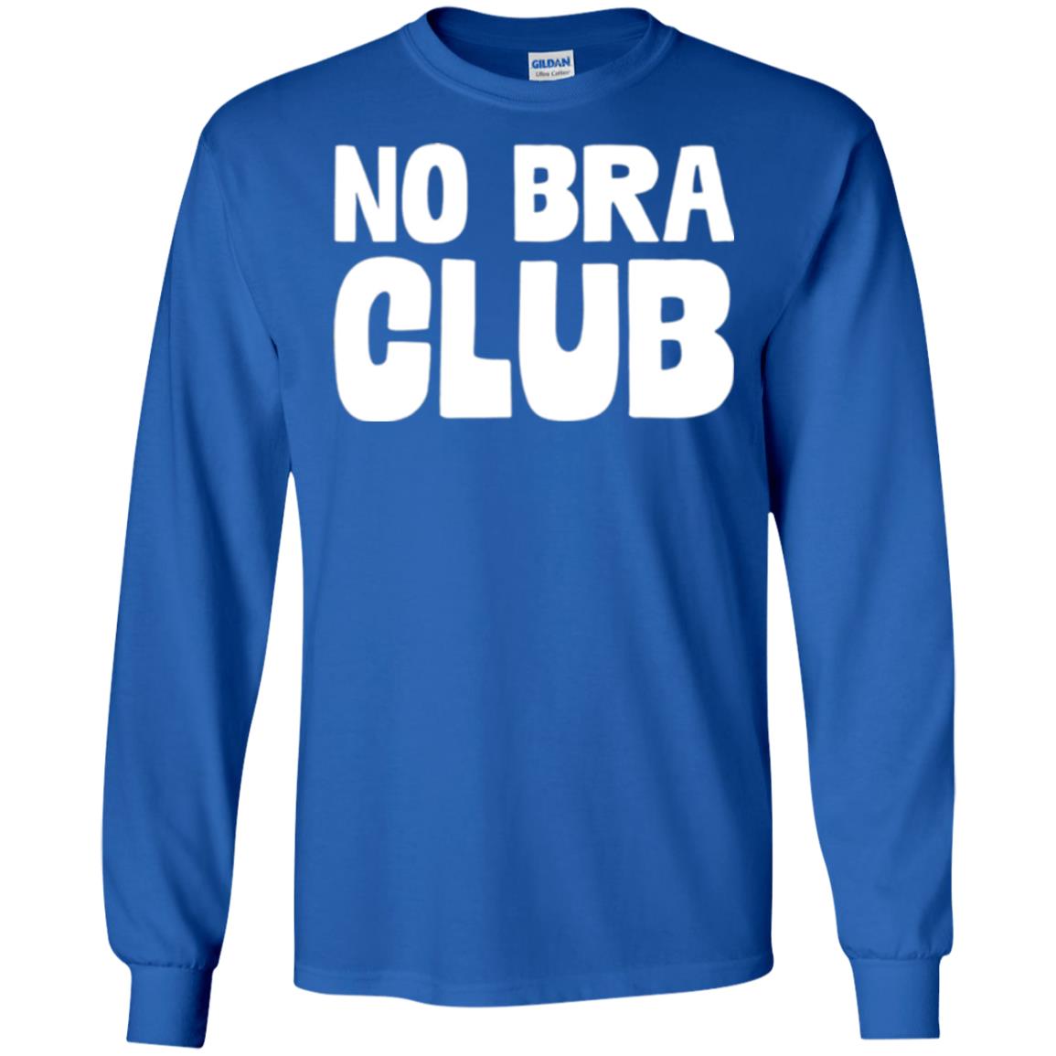 No Bra Club T-shirt Funny Feminist Women No Bra Royal