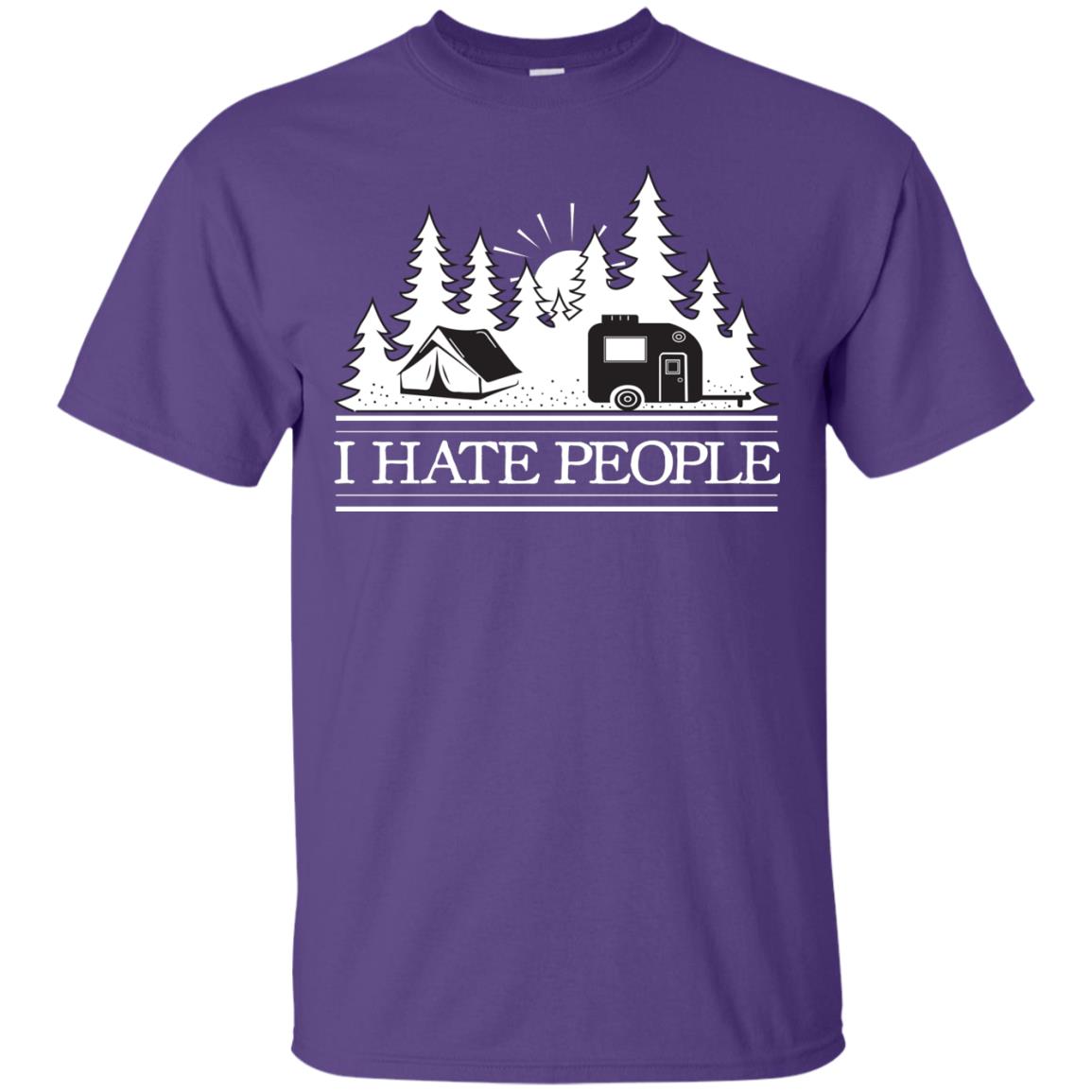I Hate People Camping Lover Shirt Purple