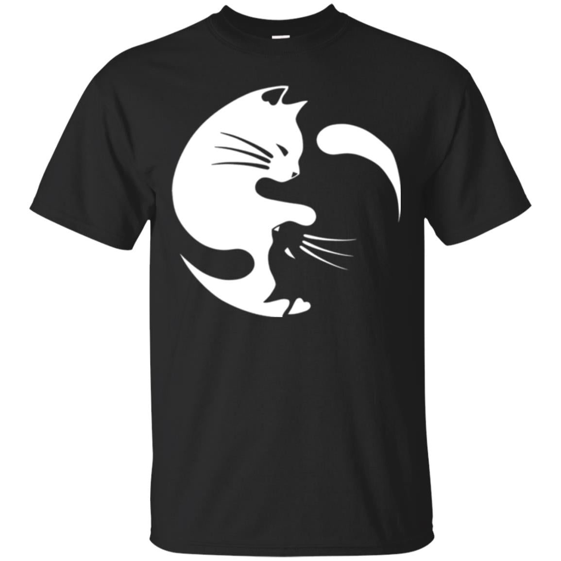 Ying Yang Cat T-shirt Black
