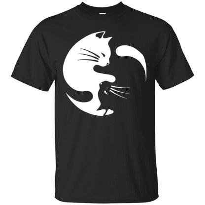 Ying Yang Cat T-shirt Black