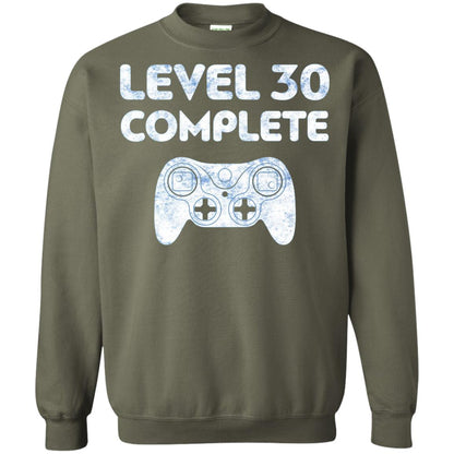 Level 30 Complete Video Gamer 30th Birthday Shirt Military Green