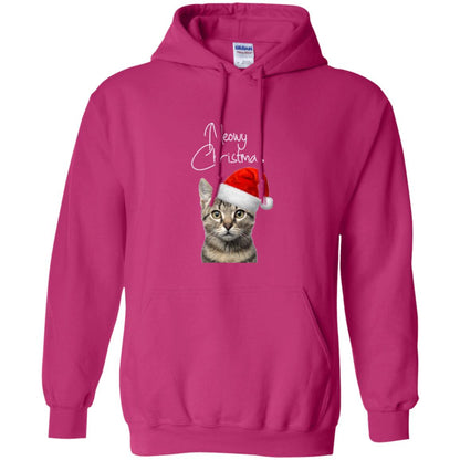 Cat Lovers T-shirt Merry Christmas Heliconia