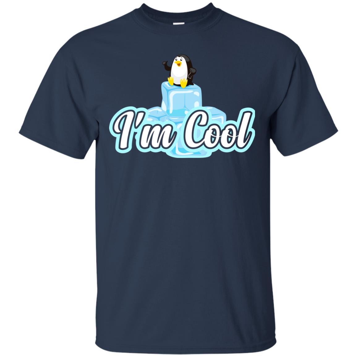 Penguin I_m Cool Gift Shirt For Penguin Lover Navy