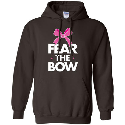 Fear The Bow Big Pink Bow Cheerleader Apparel Shirt Dark Chocolate