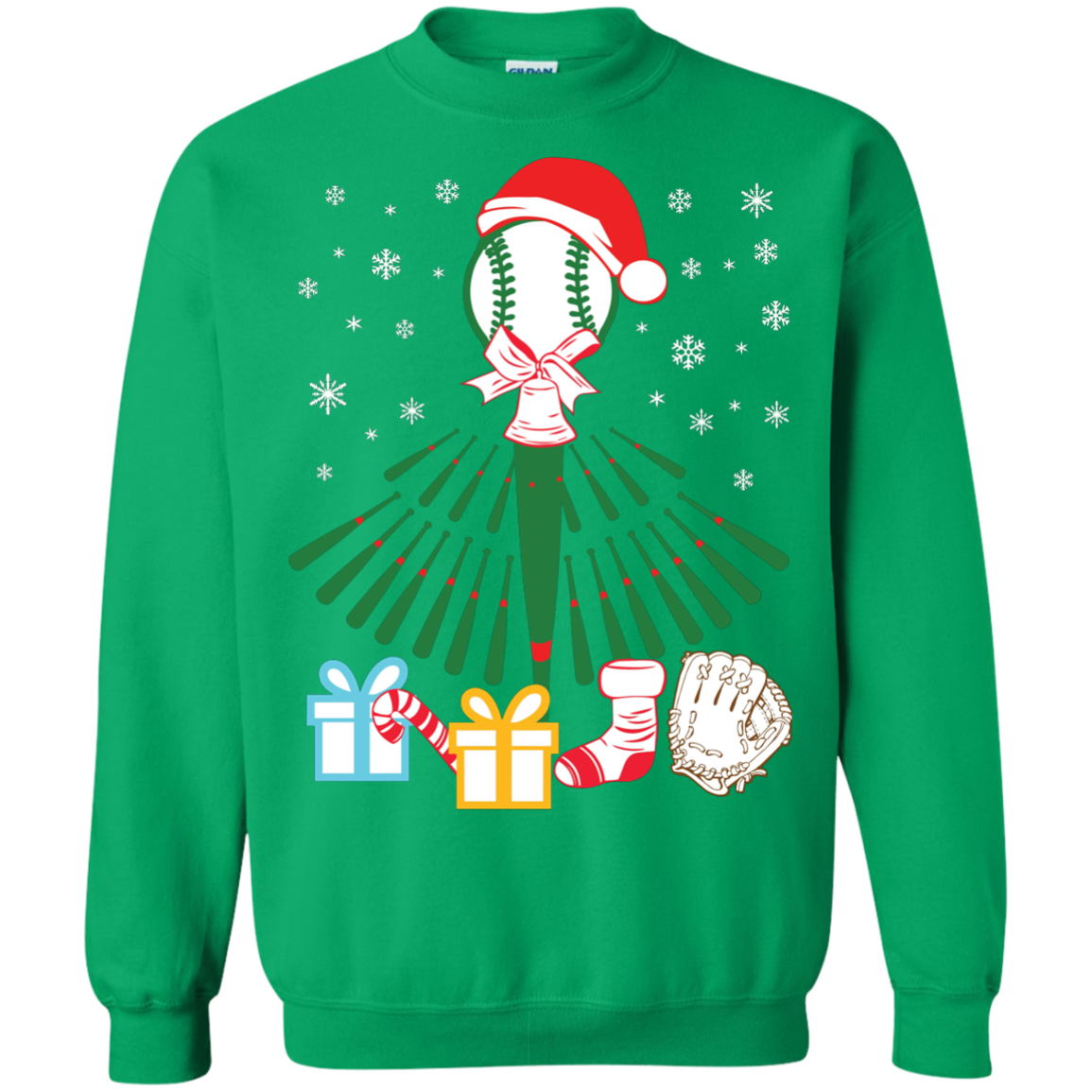 Baseball Christmas T-Shirt Irish Green