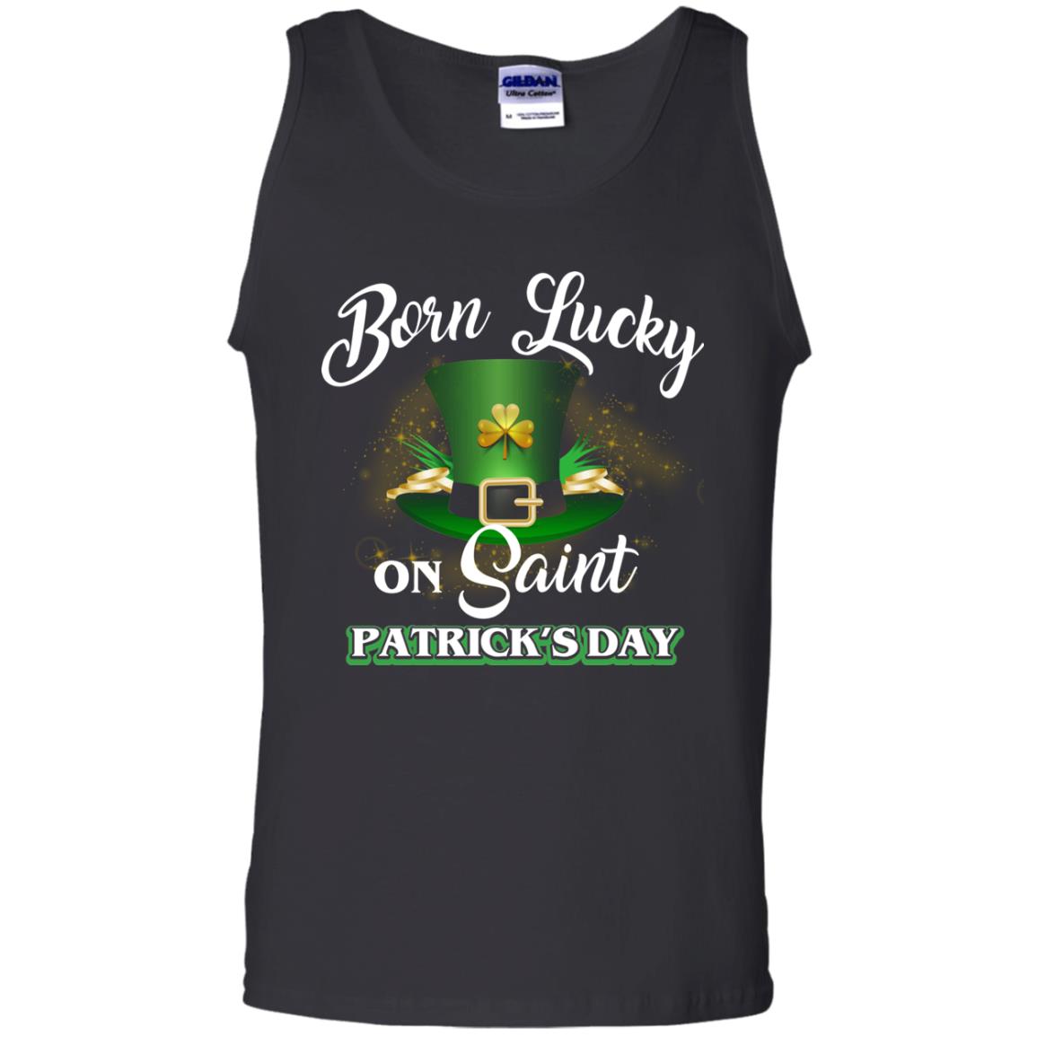 Born Lucky On Saint Patrick's Day T-shirt Black