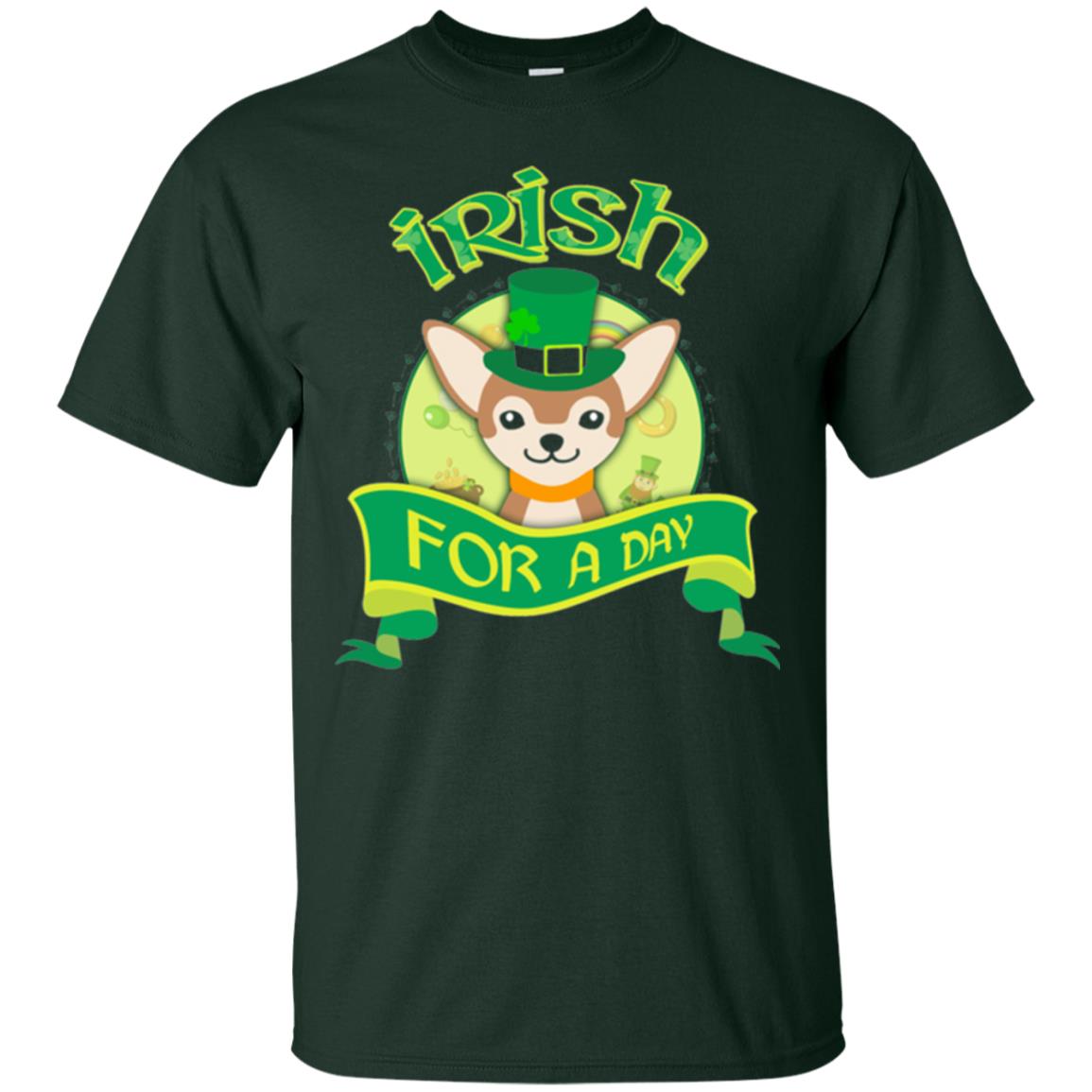 Saint Patrick_s Day T-shirt Amazing I_m Irish Chihuahua Forest Green