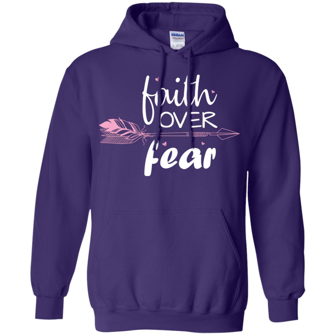 Faith Over Fear Arrow Christian Shirt Purple