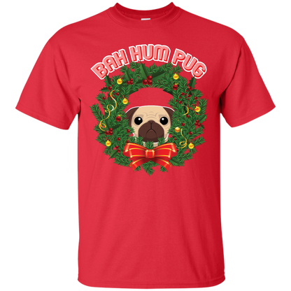 Christmas T-Shirt Bah Hum Pug Red