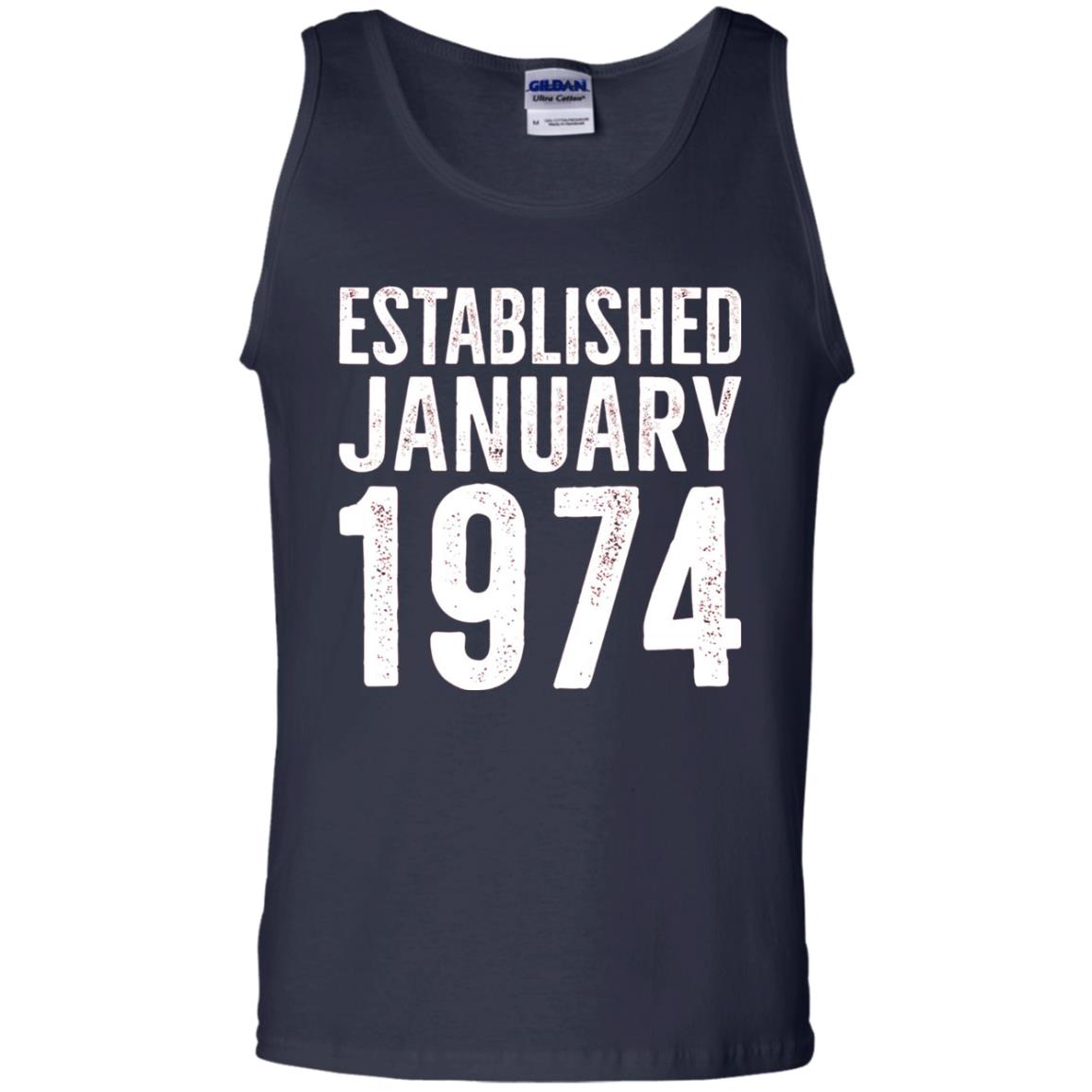 Established January 1974 43rd Birthday T-shirt Navy