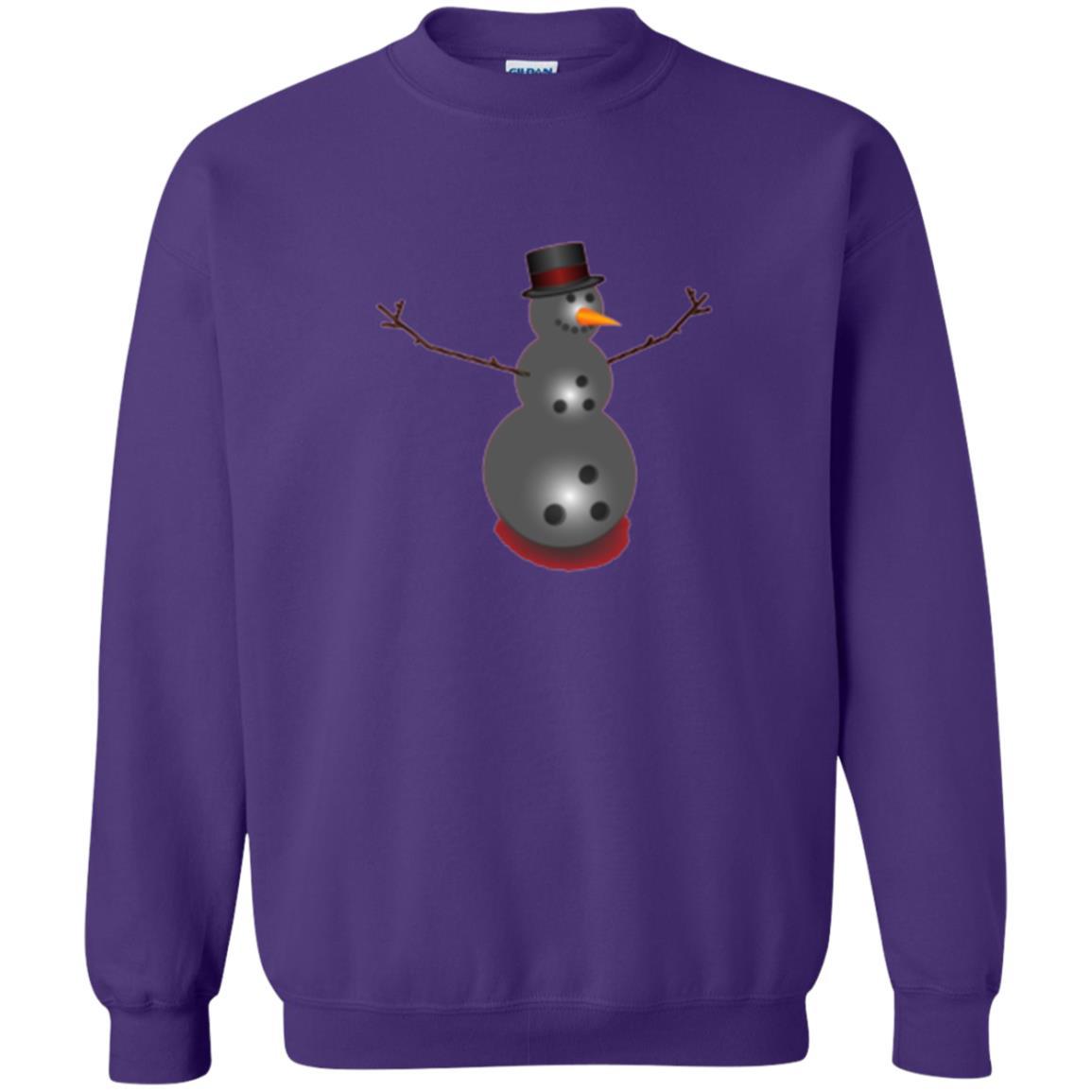 Christmas T-shirt Bowling Ball Snowman Purple