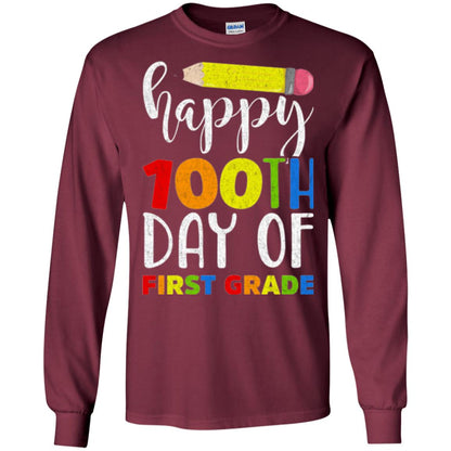 Children T-shirt Happy 100th Day Of First Grade Maroon