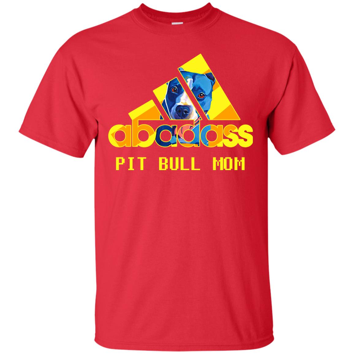 Abadass Pit Bull Mom Mommy Loves Pitbull Shirt Red