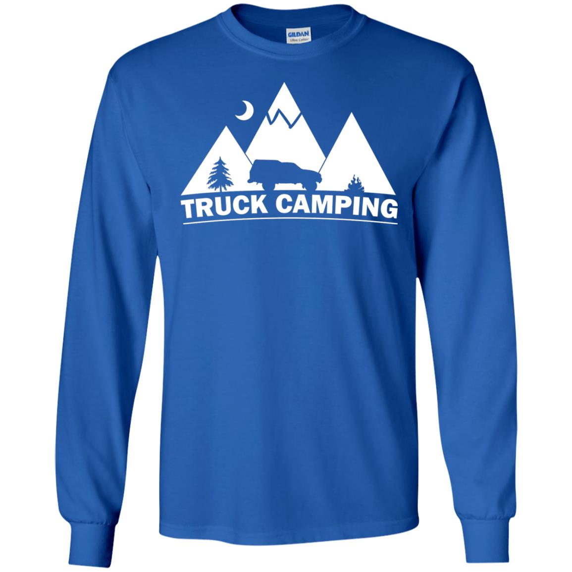 Truck Camping Night Landscape And Adventures T-shirt Royal
