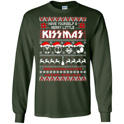 Christmas T-shirt Have Yourself A Merry Little Kissmas Forest Green