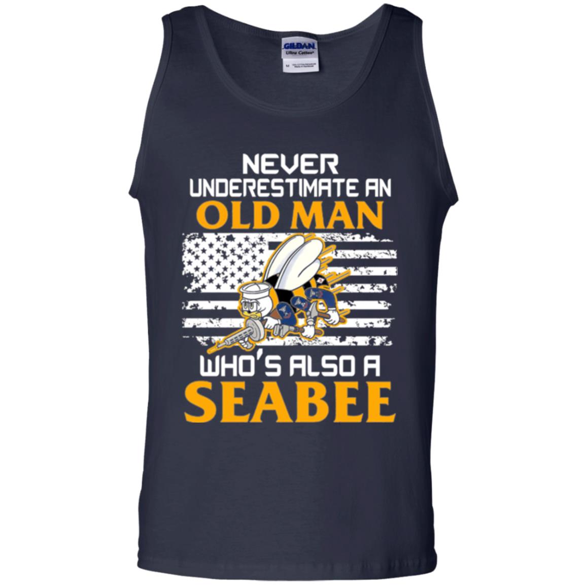 Navy Seabee Veteran T-shirt Never Underestimate An Old Man Navy