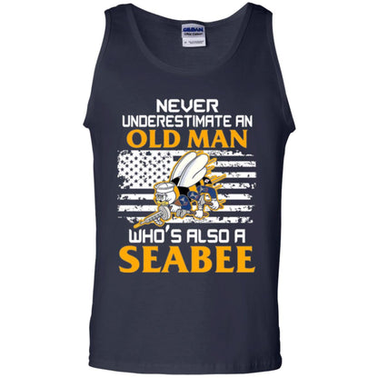 Navy Seabee Veteran T-shirt Never Underestimate An Old Man Navy