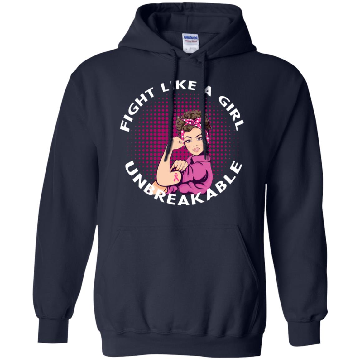 Fight Like A Girl Unbreakable Breast Awareness Shirt Navy
