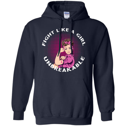 Fight Like A Girl Unbreakable Breast Awareness Shirt Navy