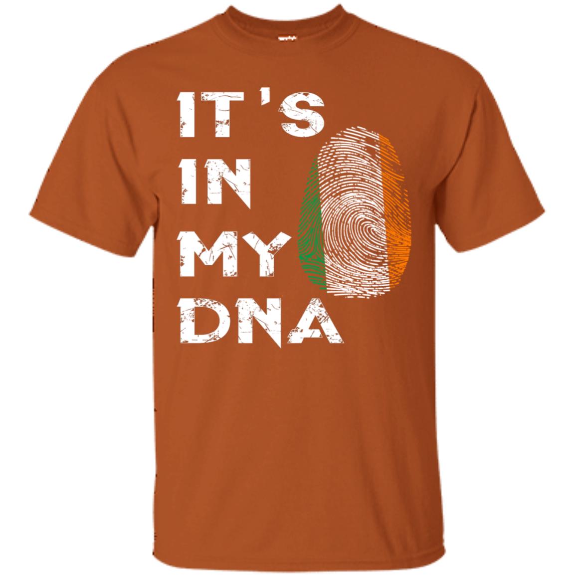 It's In My Dna Fingerprint Irish Ireland Gift Shirt Texas Orange