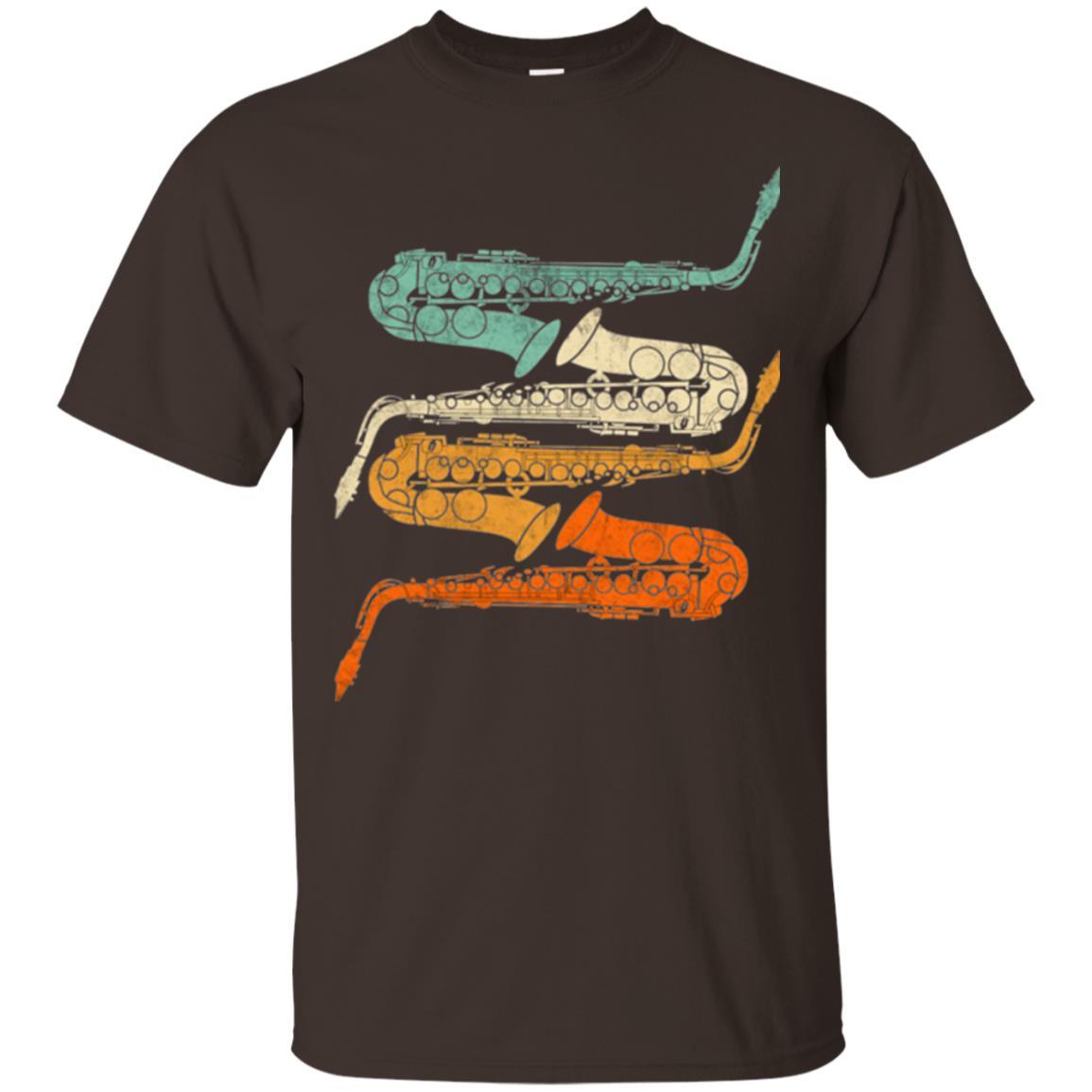 Saxophonist T-shirt Vintage Retro 70s Saxophone Dark Chocolate