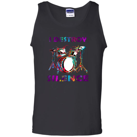 I Destroy Silence Drummer Shirt For Mens Womens Black