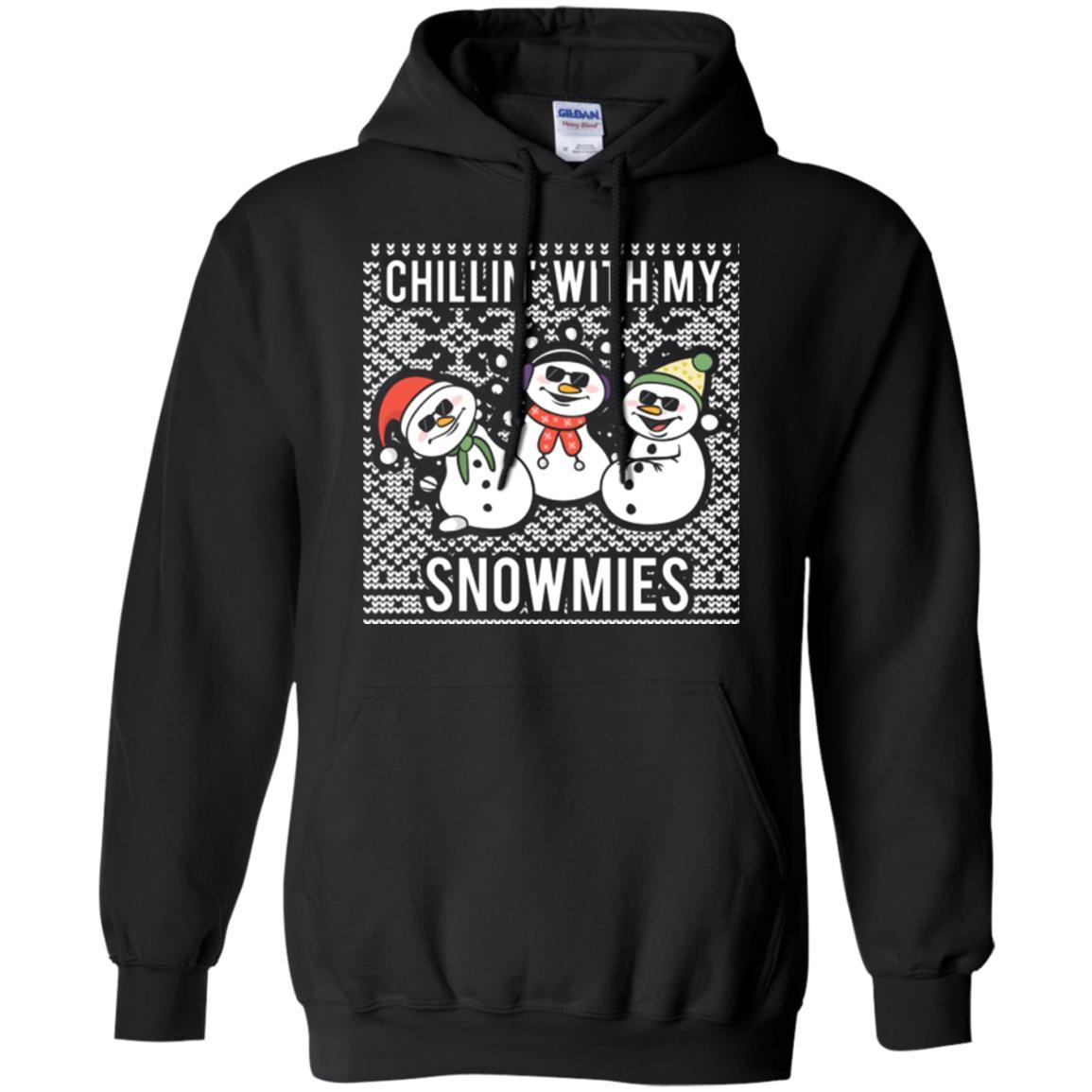 Christmas T-shirt Chillin' With My Snowmies Black