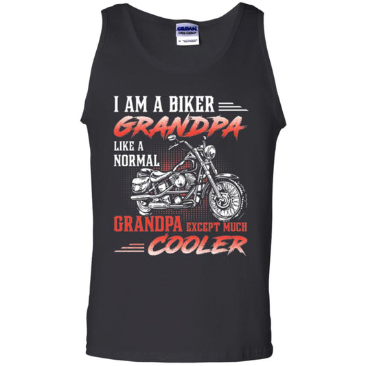 Papa T-shirt I Am A Biker Grandpa Like A Normal Black