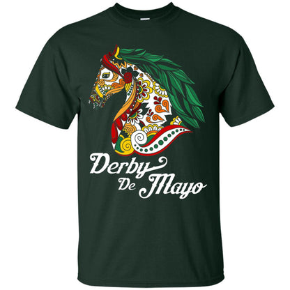 Derby Cinco De Mayo Floral Horse Race T-shirt Forest