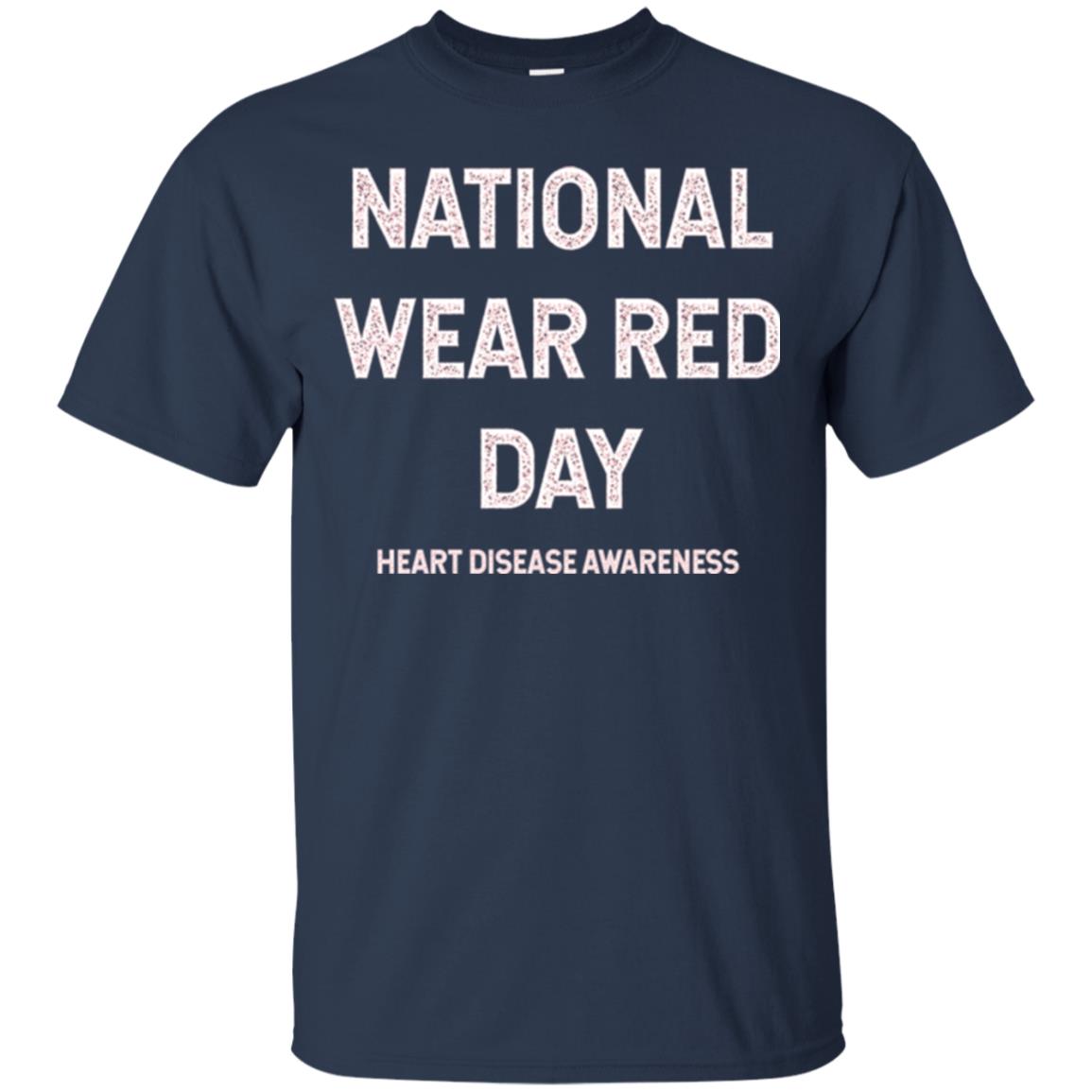 Heart Disease Awareness T-shirt National Wear Red Day Navy