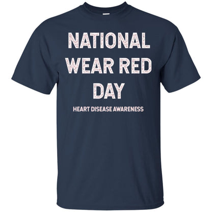 Heart Disease Awareness T-shirt National Wear Red Day Navy
