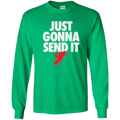 Snowmobile T-shirt Just Gonna Send It T-shirt Irish Green