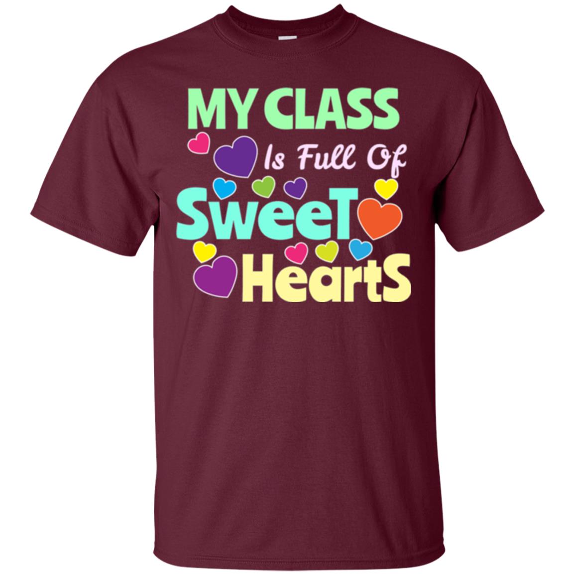 Valentines Day T-shirt I Love My Sweet Hearts Maroon