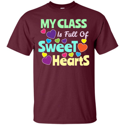 Valentines Day T-shirt I Love My Sweet Hearts Maroon