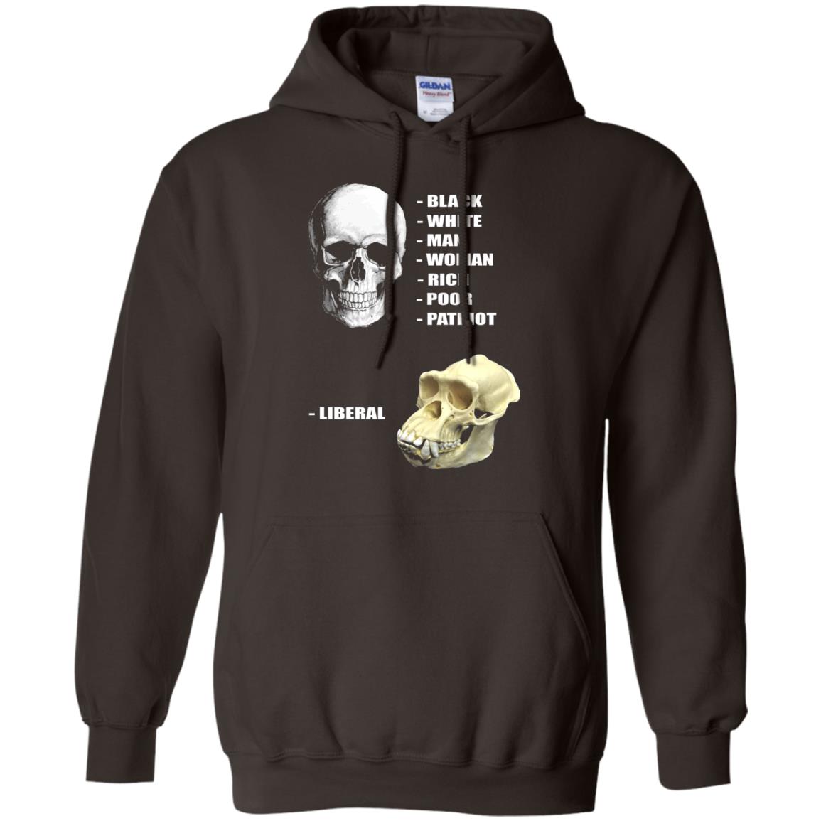 Funny Cool Skulls T-shirt Modern America Patriot Liberal Dark Chocolate