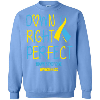 Down Right Perfect Down Syndrome Awareness T-shirt Carolina Blue