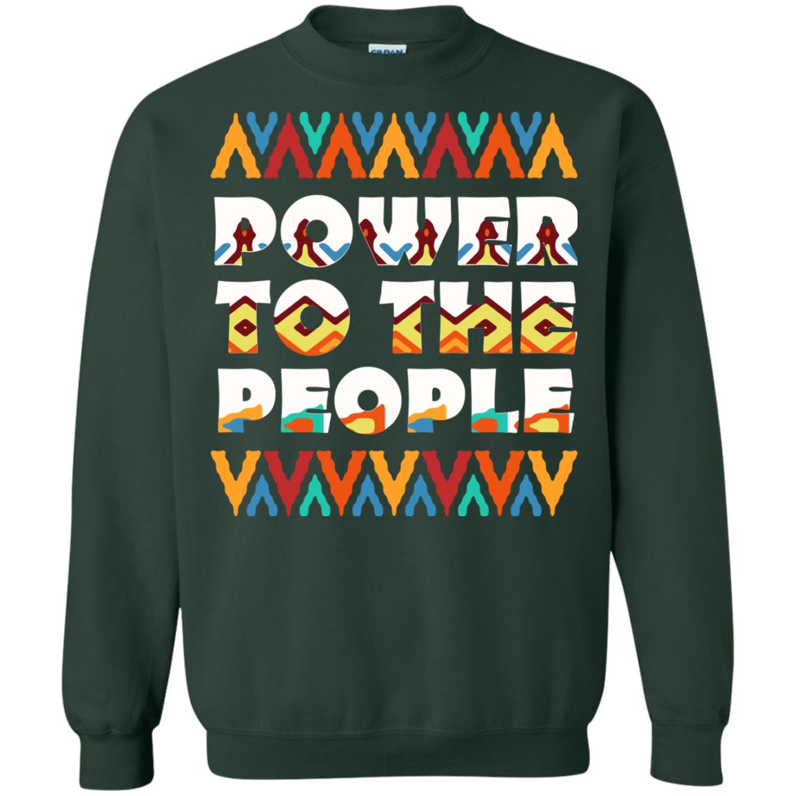 African American T-shirt Power To The People Forest Green