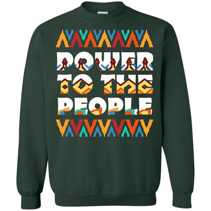 African American T-shirt Power To The People Forest Green
