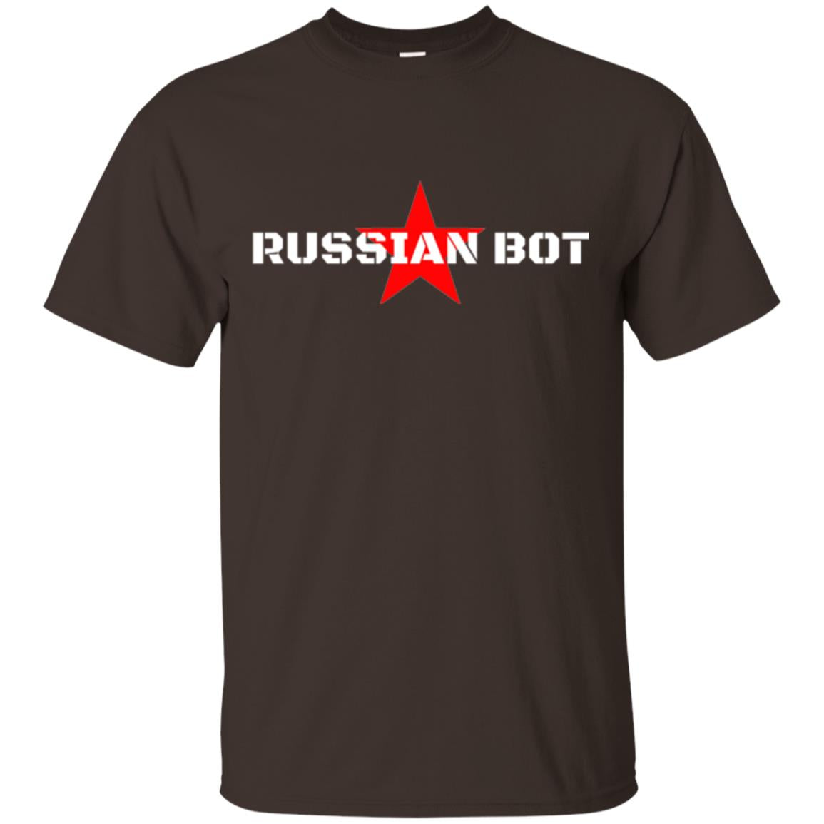 Political T-shirt Russian Bot Star T-shirt Dark Chocolate