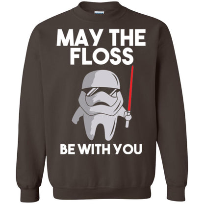 Dentist T-shirt May The Floss Be With You T-shirt Dark Chocolate